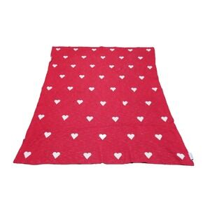 Shabby Chic Red White Throw Blanket 100% Cotton‎